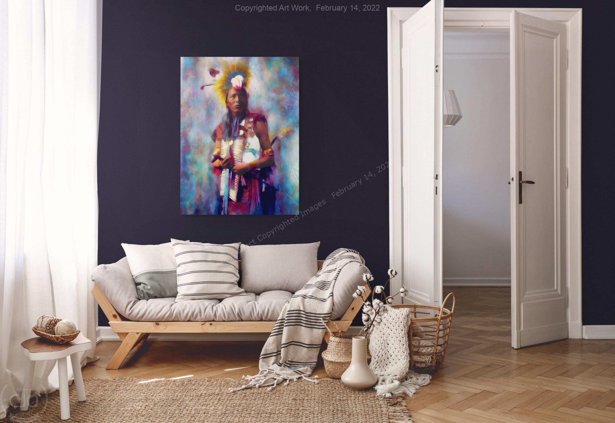 Two Coups 40 x 30 Gallery Wrap Canvas Print - Image 3