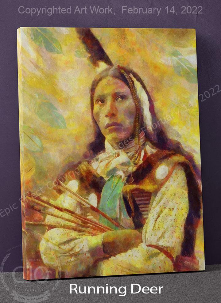 Running Deer 24 x 18 Gallery Wrap Canvas Print