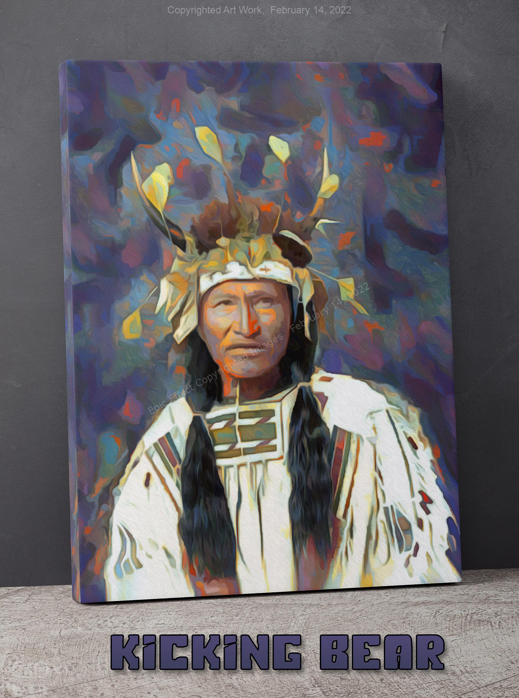 Kicking Bear  40 x 30 Gallery Wrap Canvas Print