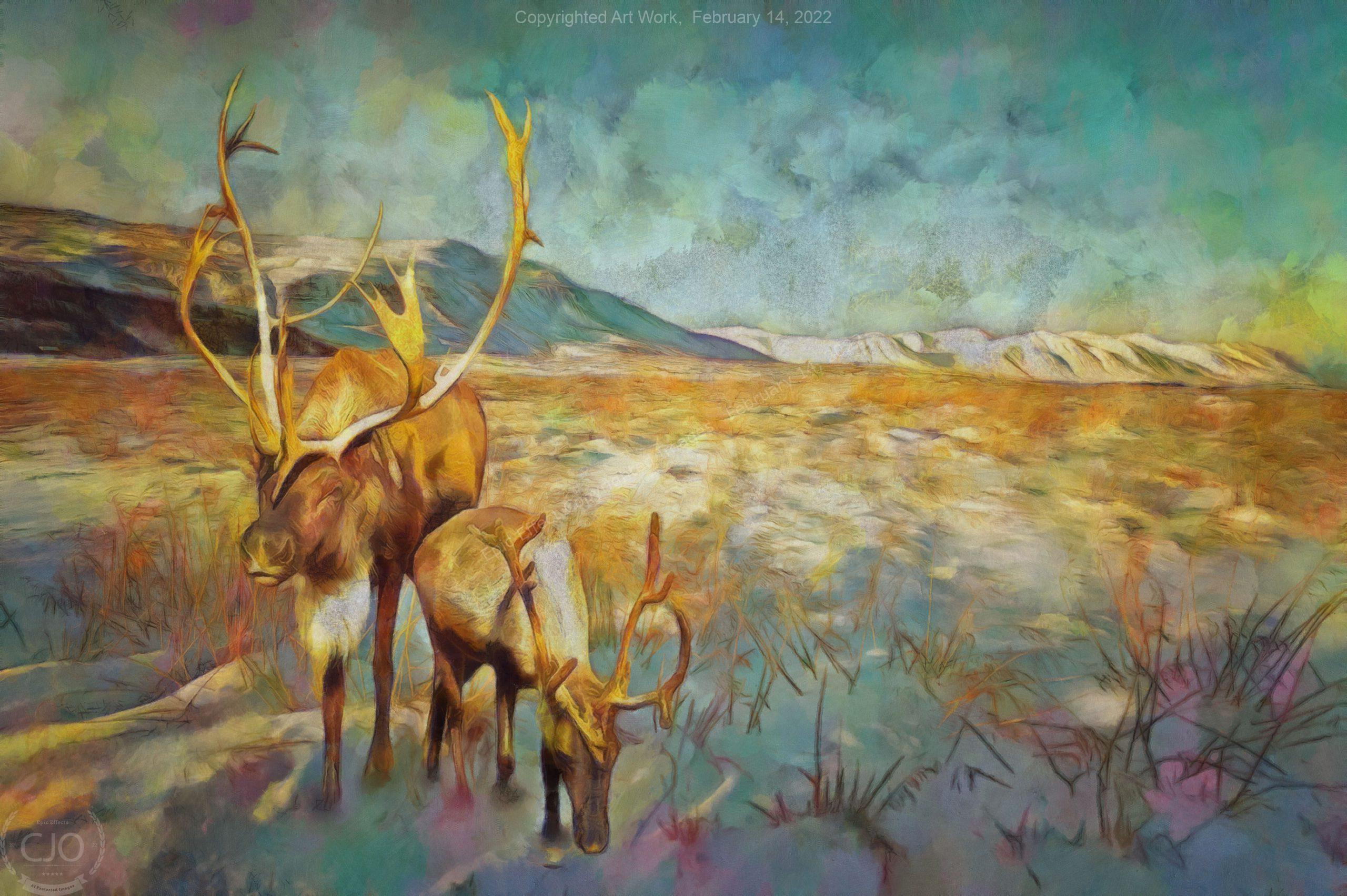 Reindeer 30 x 40 Gallery Wrap Canvas Print - Image 2